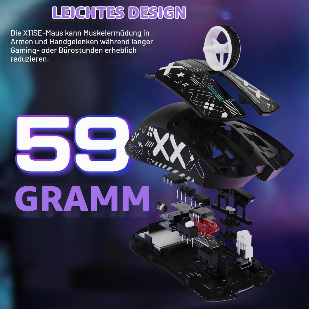 MAMBASNAKE X ATTACK SHARK X11SE Kabellose Gaming-Maus,22000 DPI,PixArt PAW3311 Sensor,BT/2,4 G/kabel