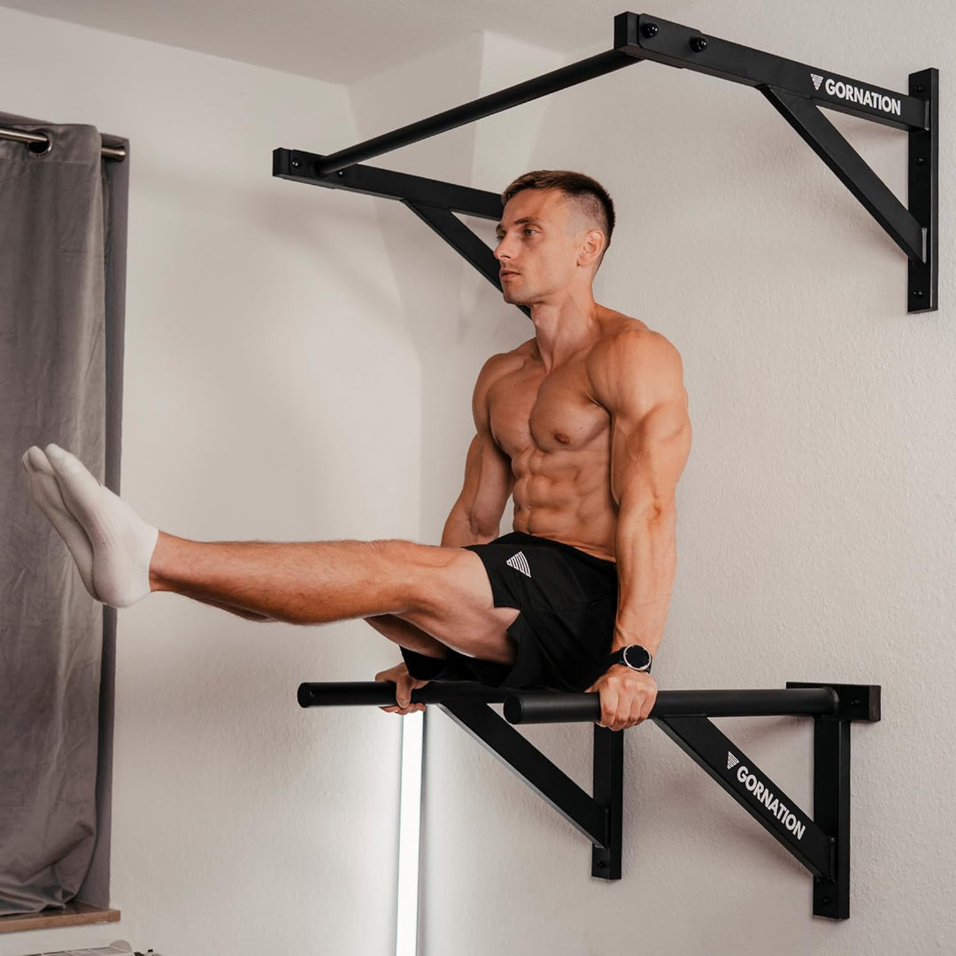GORNATION Dip Bars für Wand, Dip Stange, Dips Barren, Wall Mounted Dip Station Home Gym Workout Bars