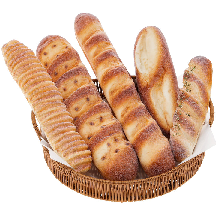Gresorth 5 Stück Gross Realistisch Gefälschte Brot Satz Künstliche Lebensmittel für Dekoration Heim