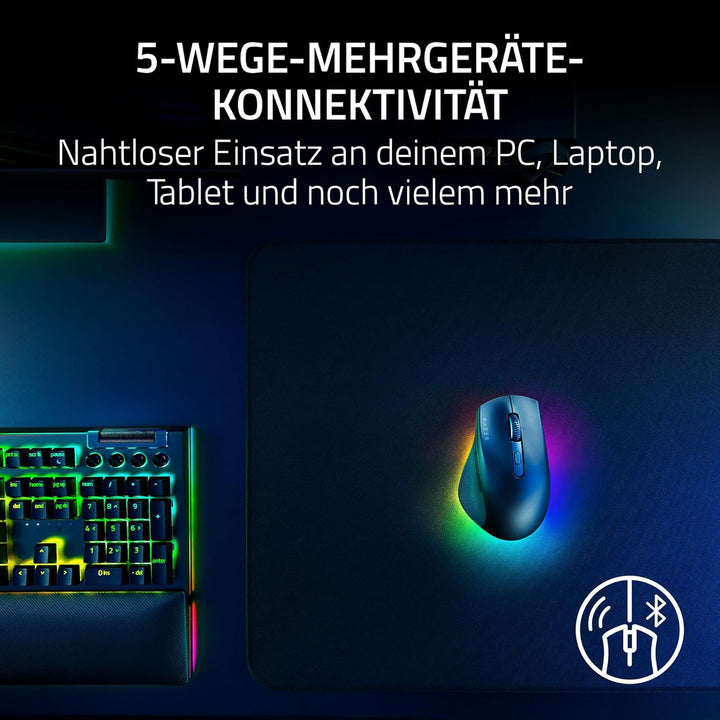 Razer Pro Click V2 - Kabellose ergonomische Maus - KI Prompt Assistenz - 30K Optical Sensor - 3,5 Mo
