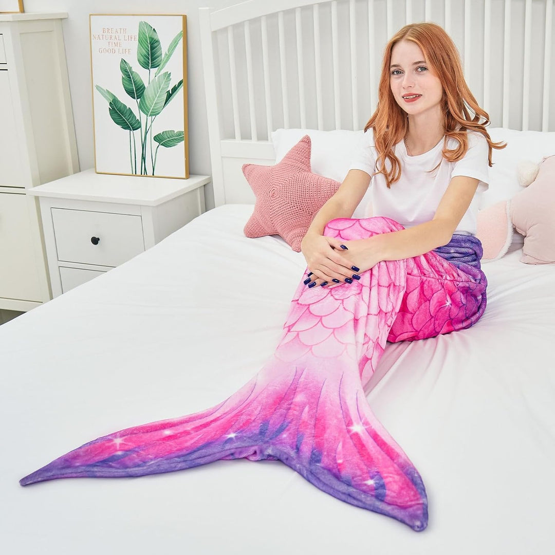 WERNNSAI Meerjungfrau Decke Erwachsene - Weiche Meerjungfrauen Decke 160 x 70 cm Weicher Flanell Mee