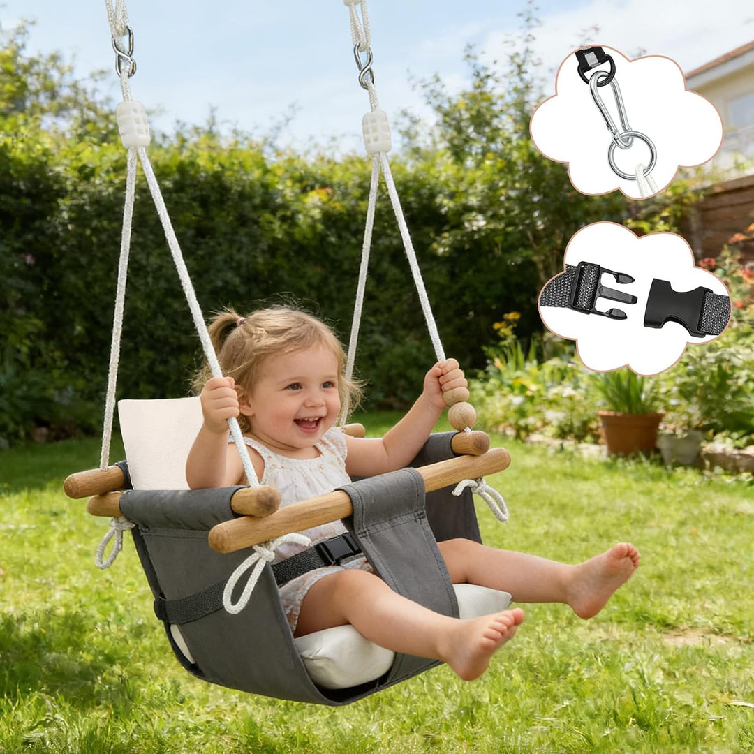 Babyschaukel Kinderschaukel, Baby Schaukel Indoor für Babys ab 6 Monaten und Kleinkinder bis 3+ Jahr