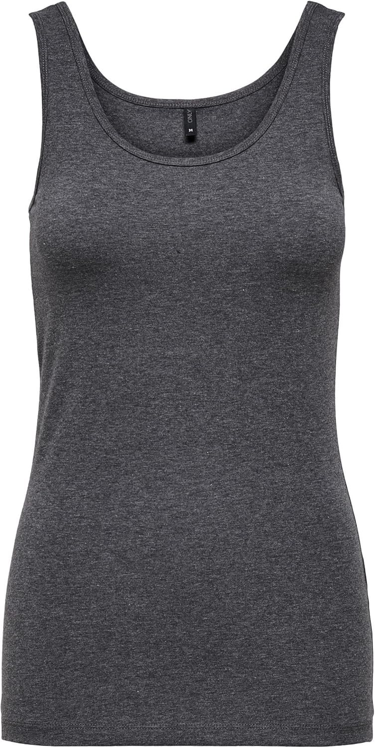 ONLY Damen Top Onllive Love Tank Noos S 3er Pack (Dark Grey Melange, Pageant Blue, Port Royale), S 3