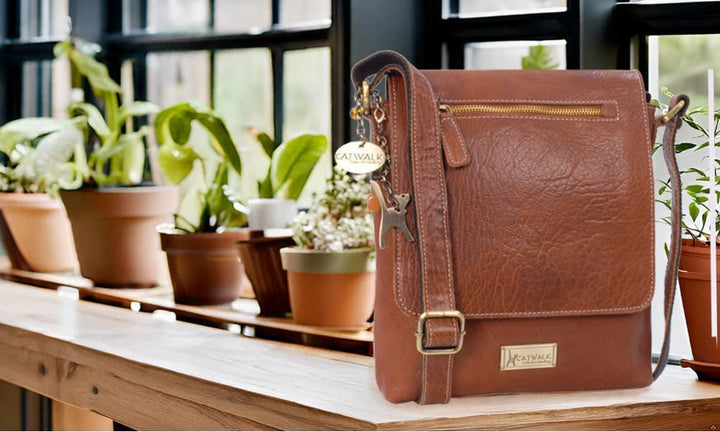 Catwalk Collection Handbags - Leder - Damen Leder Umhängetasche/Handtasche/Messenger/Schultertasche