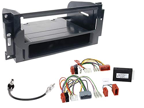 1 DIN Radio Einbauset mit Lenkradfernbedienung für Chrysler 300C (LX) 04/2004-11/2007 schwarz
