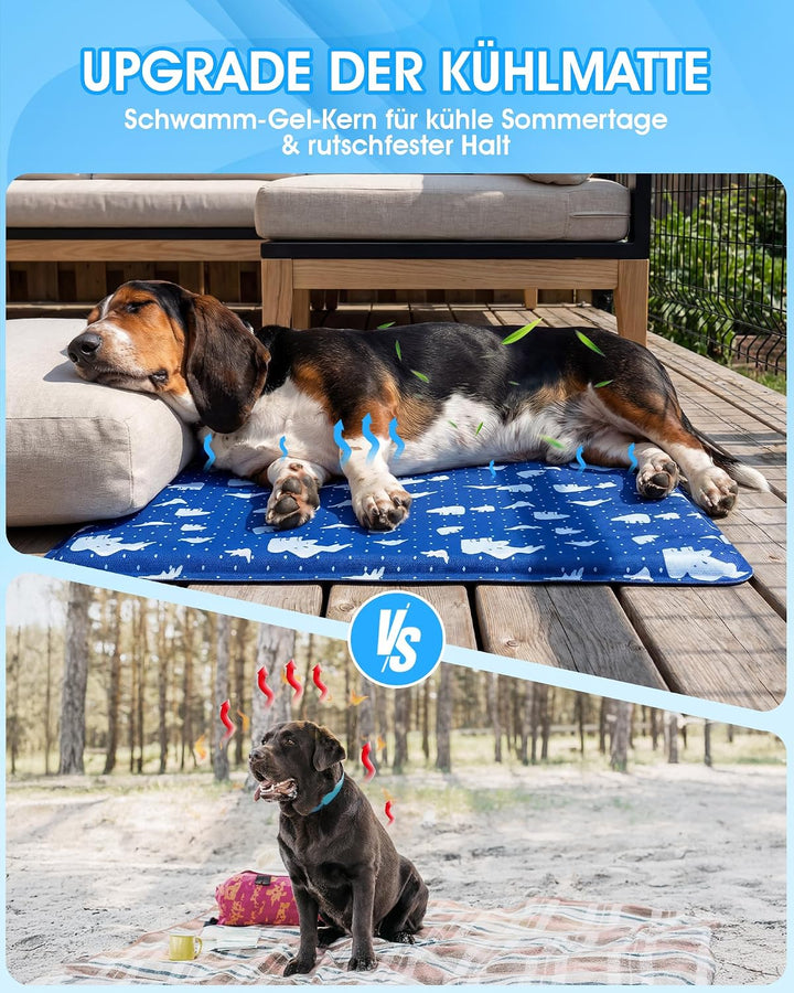 petnf Kühlmatte Für Hunde Selbstkühlend 90 x 60 cm, Langlebige Kratzfeste Oberfläche Hund Kühlmatte,