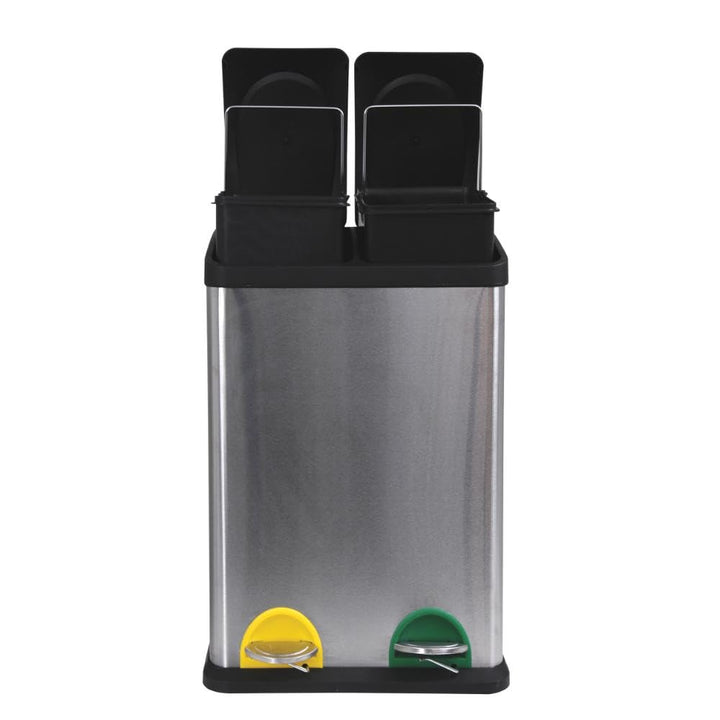 MSV Mülleimer Mülltrennsystem 40 L (2x20 Liter) mit Inneneimer grosse Abfallbehälter Abfalleimer Tre