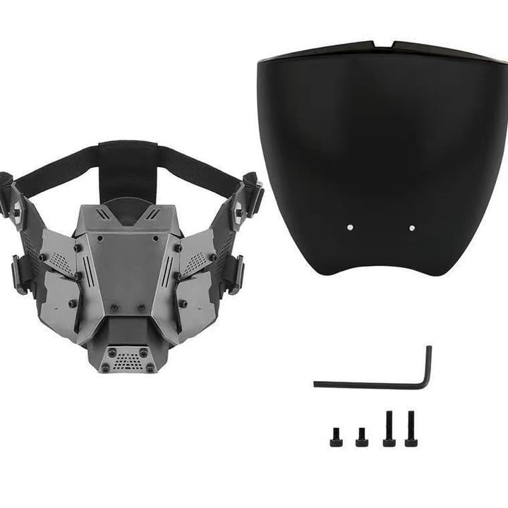Cyberpunk Maske, Kommandanten Maske/Techwear Maske/Mechanische Maske, Cosplay Samurai Horns Masken H