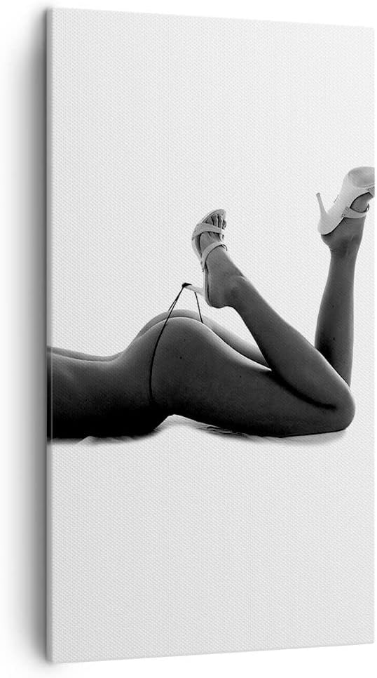 Bilder auf Leinwand Frau Akt Pose Leinwandbild mit Rahmen 45x80cm Wandbilder Dekoration Wohnzimmer S
