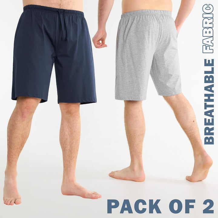 CityComfort Pyjama Shorts Herren, Kurze Schlafanzughose Herren mit Seitentaschen & Elastischem Bund