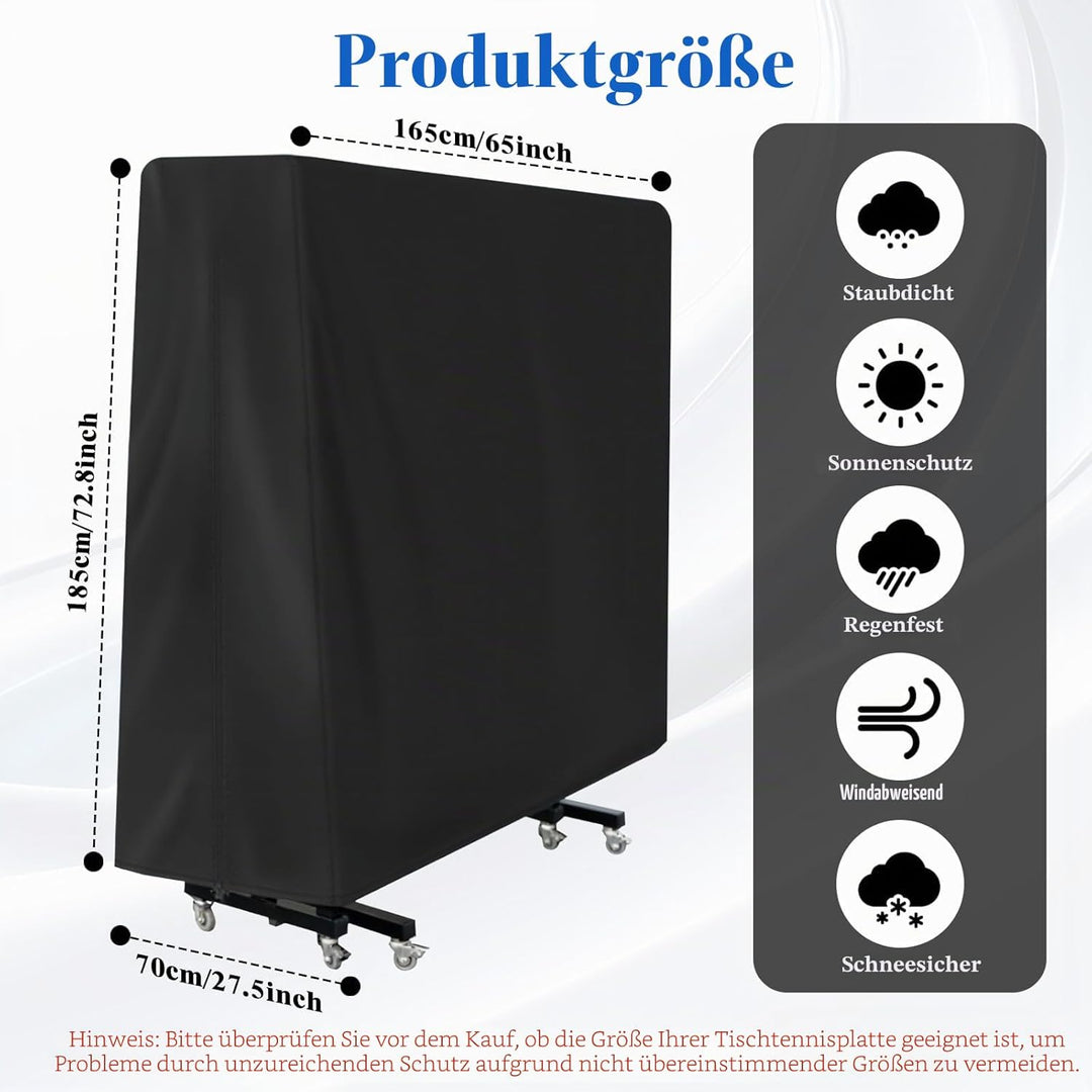 Venprodium 165×70×185cm Tischtennisplatte Abdeckung, Oxford Abdeckung Tischtennisplatte Outdoor, was