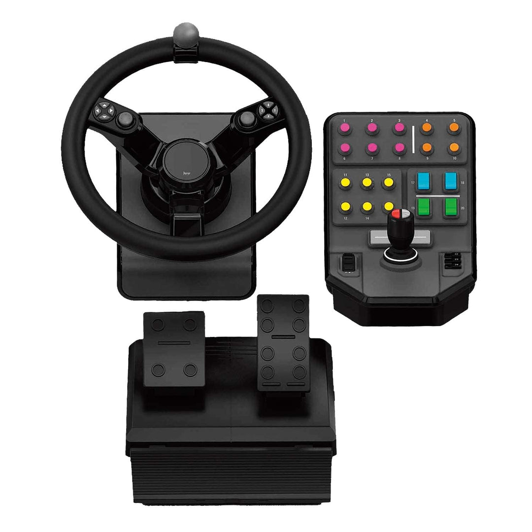 Logitech G Saitek Farm Sim Controller, Farming Simulator Bundle bestehend aus Lenkrad, Steuerkonsole