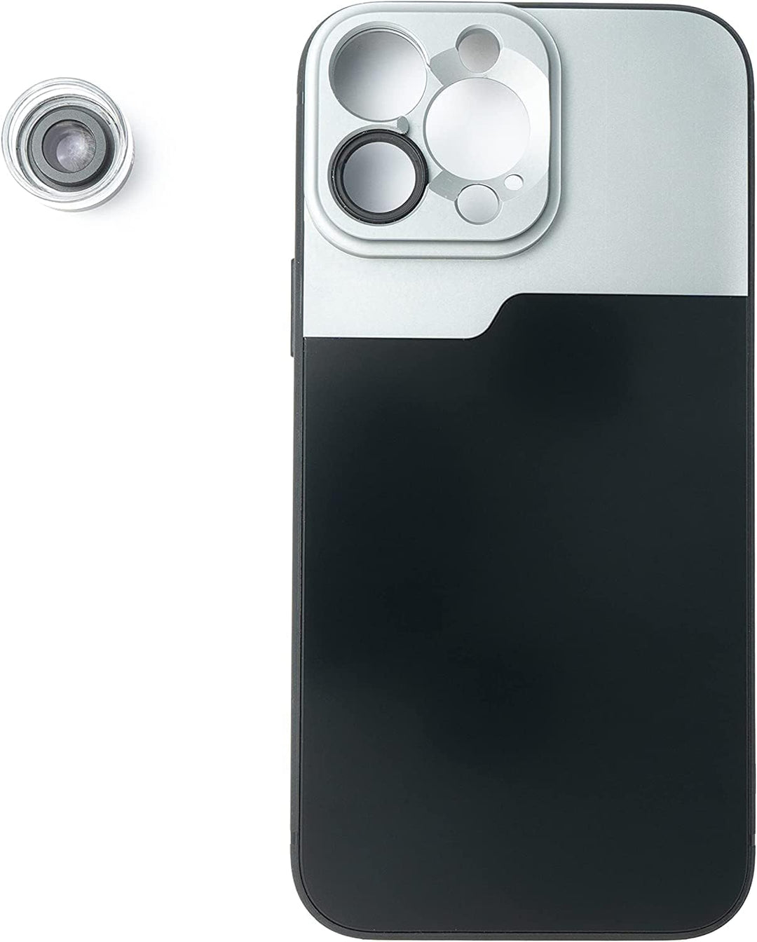 SYSTEM-S Makro Linse 30x Mikroskop Filter mit Hülle in Schwarz für iPhone 14 Pro Max