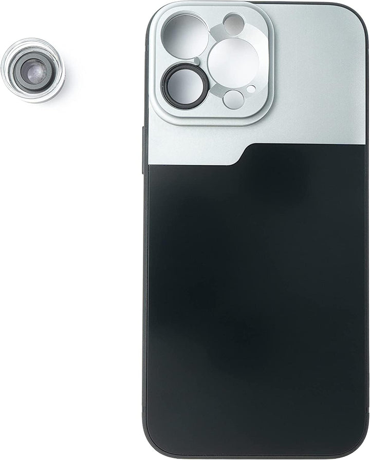 SYSTEM-S Makro Linse 30x Mikroskop Filter mit Hülle in Schwarz für iPhone 14 Pro Max