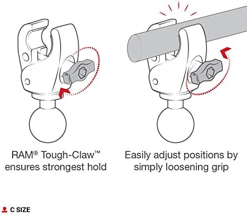RAM MOUNTS (rap-404u Medium Tough-Claw mit 3,8 cm Durchmesser Gummi Ball