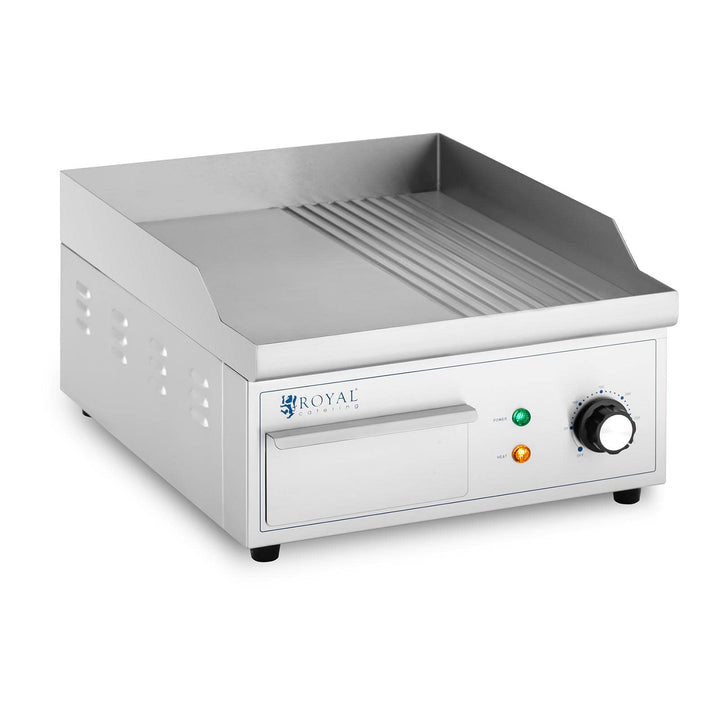 Royal Catering RCPG45-M Elektro Grillplatte 360 x 380 mm gerippt und glatt 2.000 W Elektrogrill Gril