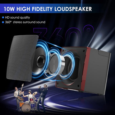 MusyVocay Karaoke-System, Mini-Bluetooth-Lautsprechersystem mit 2 Mini-Mikrofonen, tragbarer Sound-L
