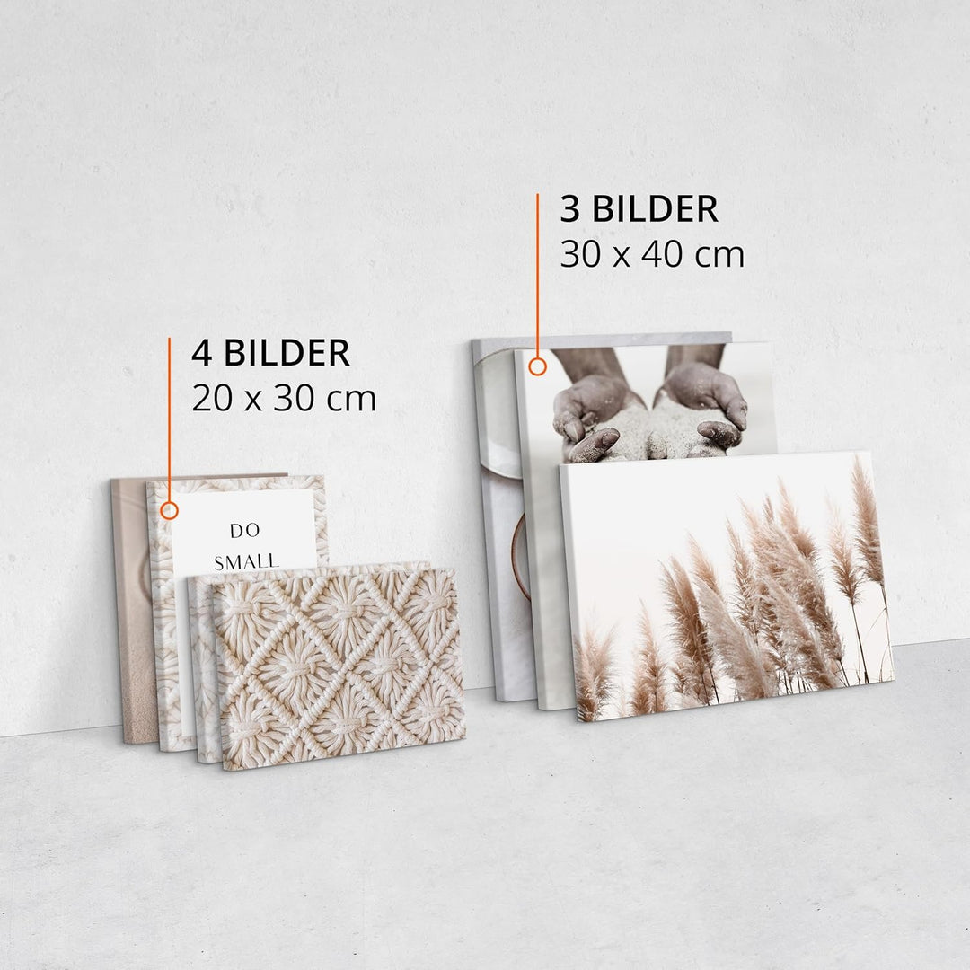 Muralo - Wandbilder Set - Leinwand Bilder Aufhängefertig in Boho Stil - das Leinwandbilder - Bilder