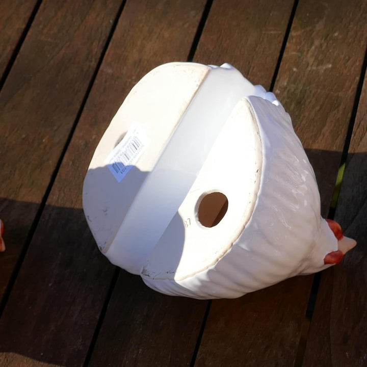 Storm's Gartenzaubereien Randhocker Deko - Hühner 3er Set weiss für die Gartendeko H 12,5cm als Balk