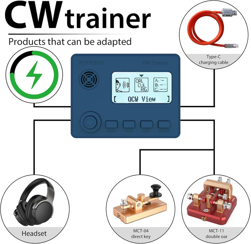 Mini CW Trainer Morse Code Trainer, Moore Simo Wales Code Kurzwelle Radio Schlüssel Auto Key Learnin