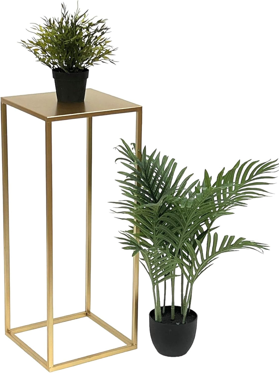 DanDiBo Blumenhocker Metall Gold Eckig Blumenständer Beistelltisch 96506 Blumensäule Modern Pflanzen