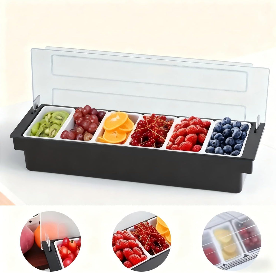 Obst Container Box Eis Party Servier Bar Eisgekühlter Gewürzspender mit Transparentem Deckel, Würzmi