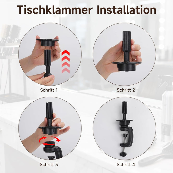 TwoWin 12 Zoll (30.5 cm) Mann Frisierkopf 100% Echthaar mit Bart, Frisurenkopf Männlicher Haarschnit