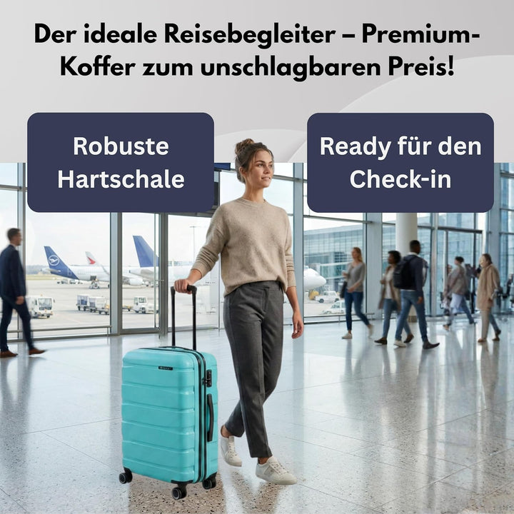 Franky Koffer Trolley | 360° Rollen | Hohe Stabilität | TSA-Schloss | Grössen: S/M/L | in vielen Far