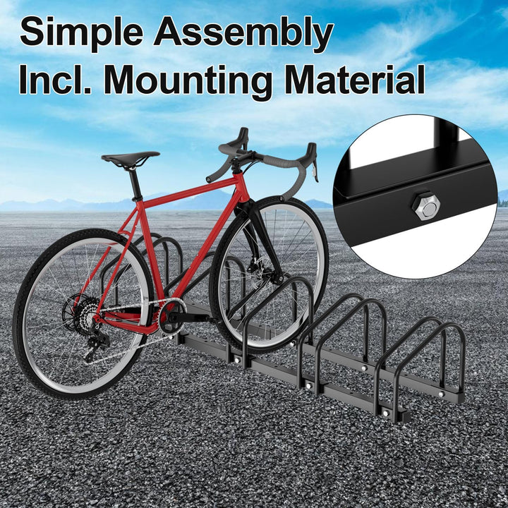 Fahrradständer Boden für 4 Fahrräder, 30cm Radabstand 35-55mm Reifenbreite rostfreier Stahl selbstsi