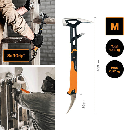 Fiskars Abbruchwerkzeug IsoCore M für eine Vielzahl von Abbrucharbeiten, Länge: 46,2 cm, Gewicht: 1,