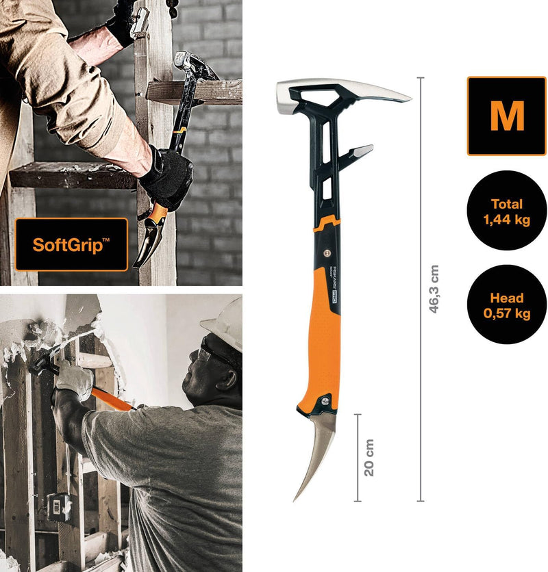 Fiskars Abbruchwerkzeug IsoCore M für eine Vielzahl von Abbrucharbeiten, Länge: 46,2 cm, Gewicht: 1,