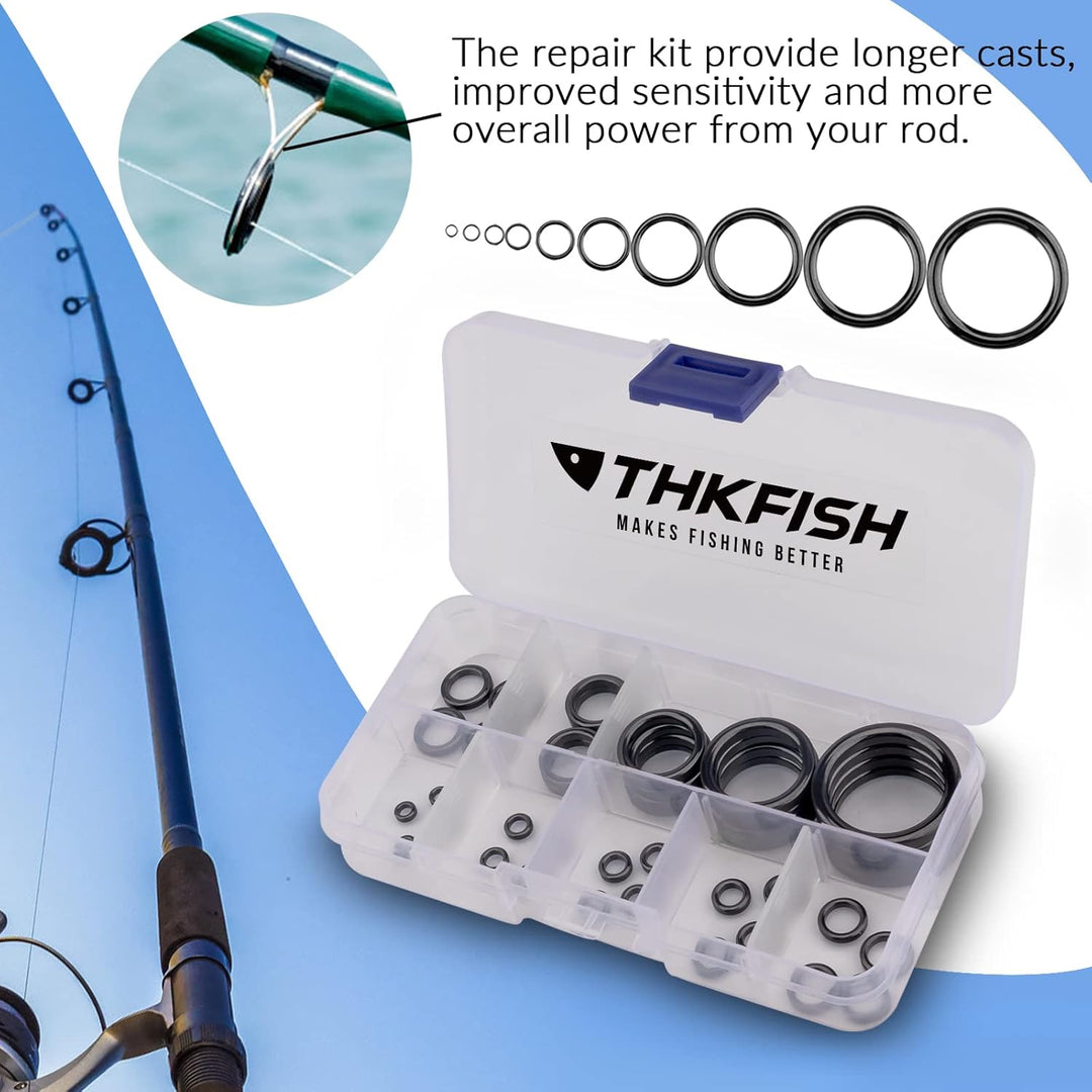 THKFISH Angelrute Reparatur Set Angeln Ruten Führung Ring Keramik Angelruteringe Rutenring Angelrute