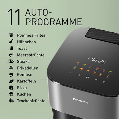 Panasonic NF-CC500SXE Air Fryer mit Sichtfenster, 5 l, 80–200 °C, digitaler Timer & LCD-Display, san