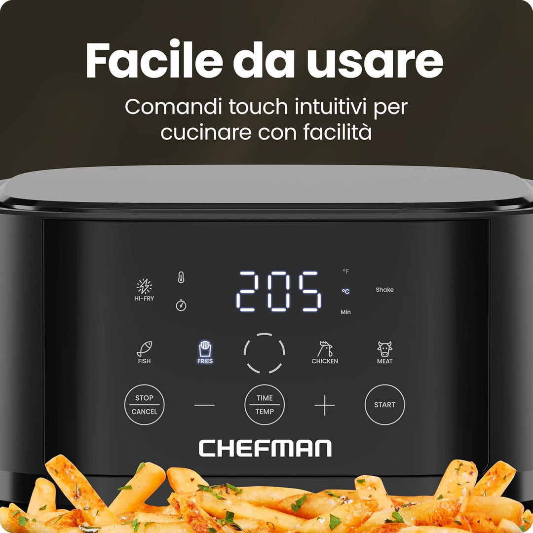 Chefman 3.8L Heissluftfritteuse, schnell & einfach, kompakte Heissluftfritteuse mit Hi-Fry Technolog