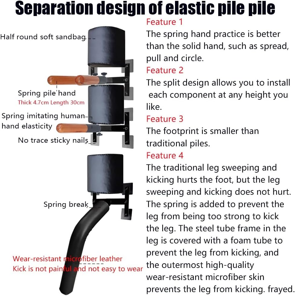 Tragbarer Wing Chun Dummy, Wandmontage Wing Chun holzpuppe, Kampfsport-Training Wooden Dummy, mit Fe