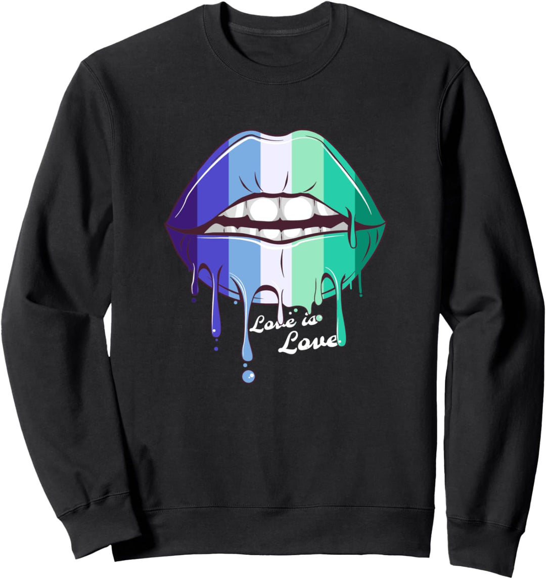 Lippen mit Gay Male MLM Pride Flag Schwuler Man Sweatshirt