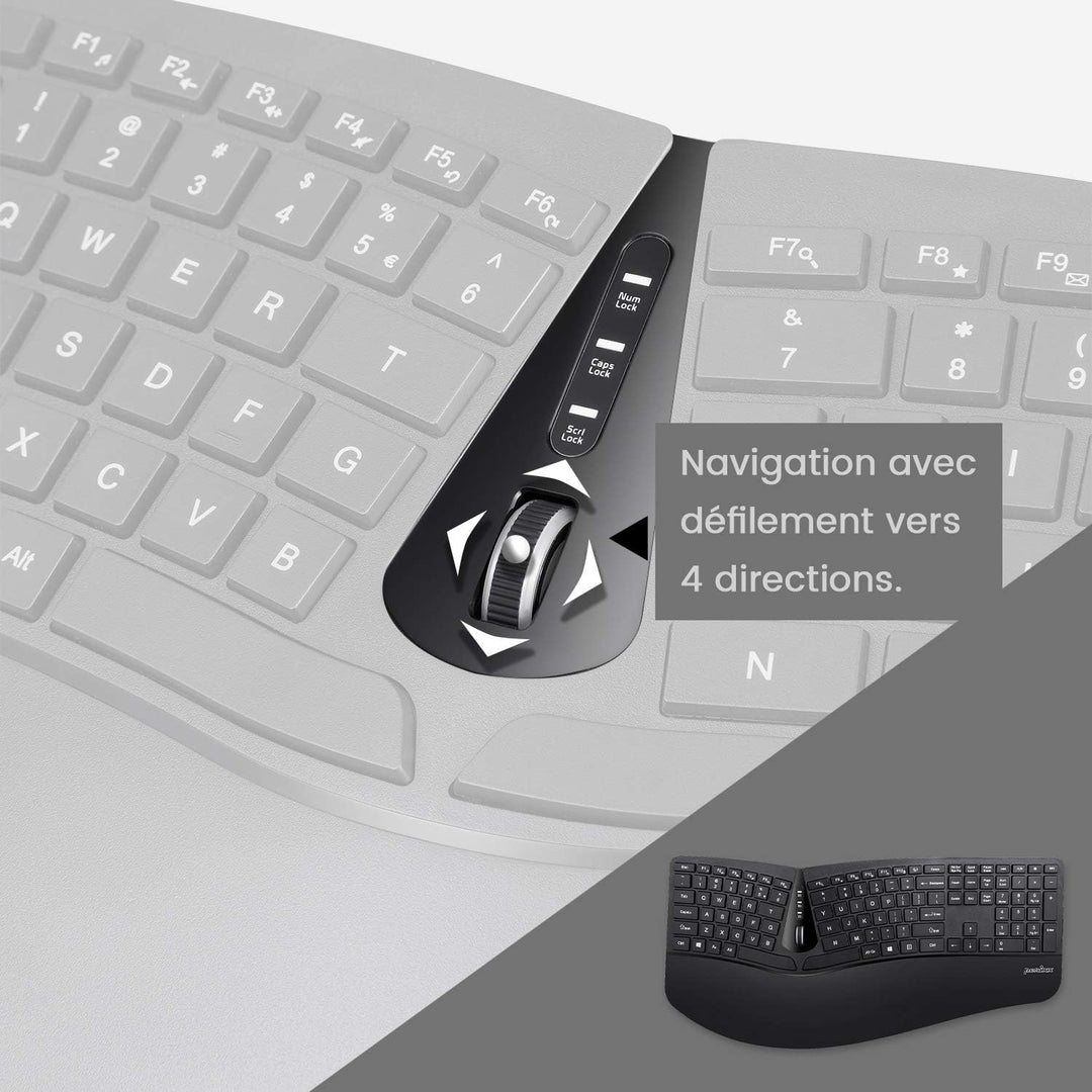 Perixx Periduo-605 Combo Ergonomische Tastatur und Maus, kabellos, USB, vertikale Maus mit neigbarem