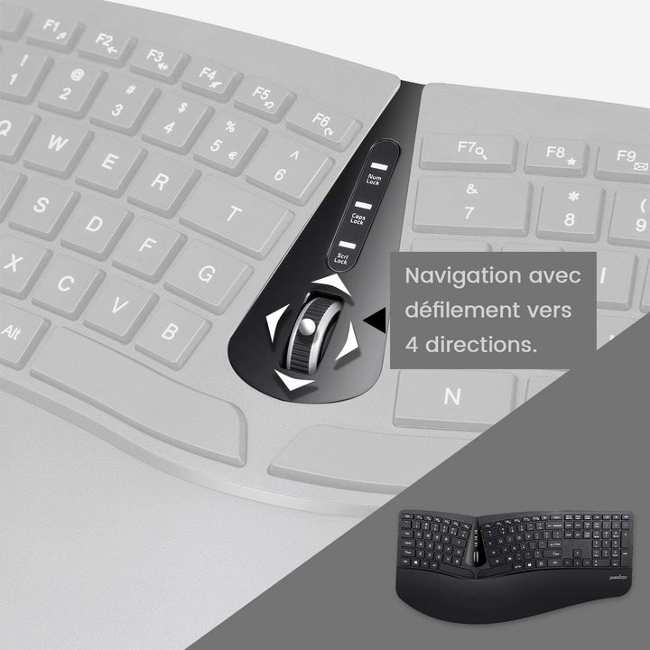 Perixx Periduo-605 Combo Ergonomische Tastatur und Maus, kabellos, USB, vertikale Maus mit neigbarem