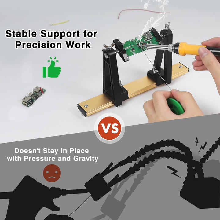 PCB Leiterplattenhalter Löthilfe –Verstellbare dritte Hand mit 360° Drehung, stabiler Leiterplattenh