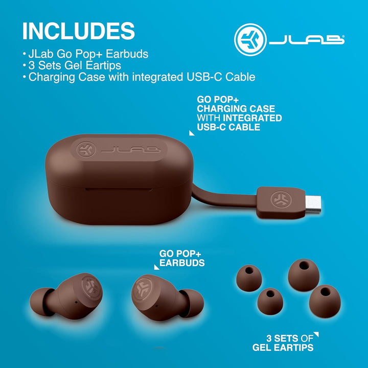 JLab Go Air Pop+ In Ear Kopfhörer kabellos Bluetooth, True Wireless Kopfhörer, 35+ Std Headphones, k