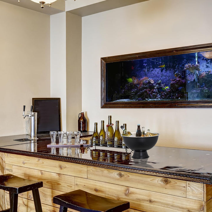 Relaxdays Sektkühler, Edelstahl, H x D: 23,5 x 40 cm, Flaschenkühler für Sekt, Champagner, Wein, XXL