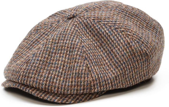 Sterkowski Shelby | 100% Harris Tweed Schiebermütze für Herren und Damen | Warm Elegant 8-Panel Zeit