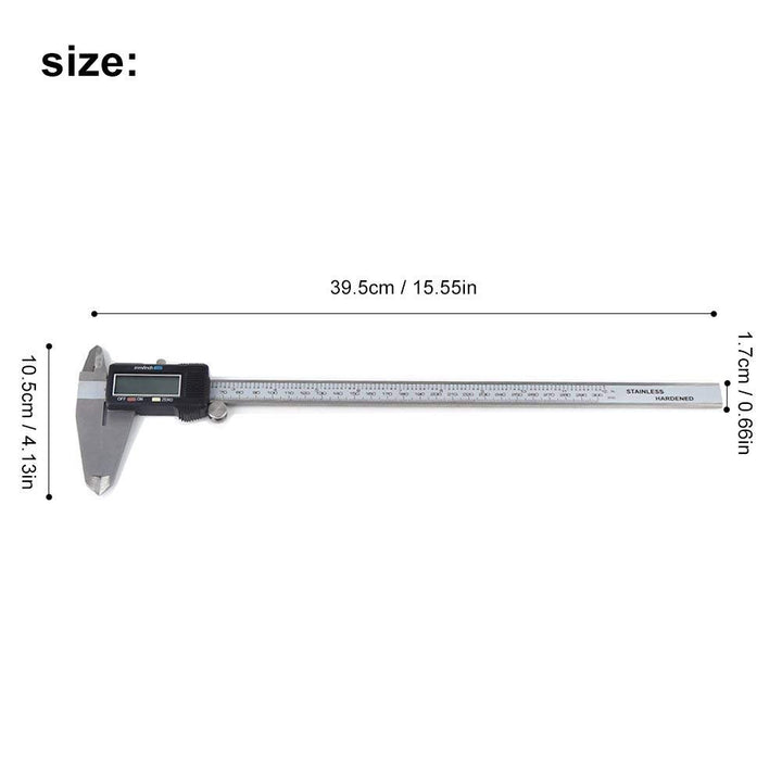 Messchieber, 30 cm, digital, mit LCD-Display, aus Edelstahl, metrische Umrechnung, Präzisionsgerät,