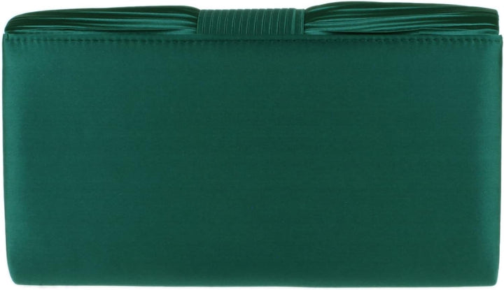 Girly Handbags Damen Clutch aus plissiertem Satin Dunkelgrün, Dunkelgrün
