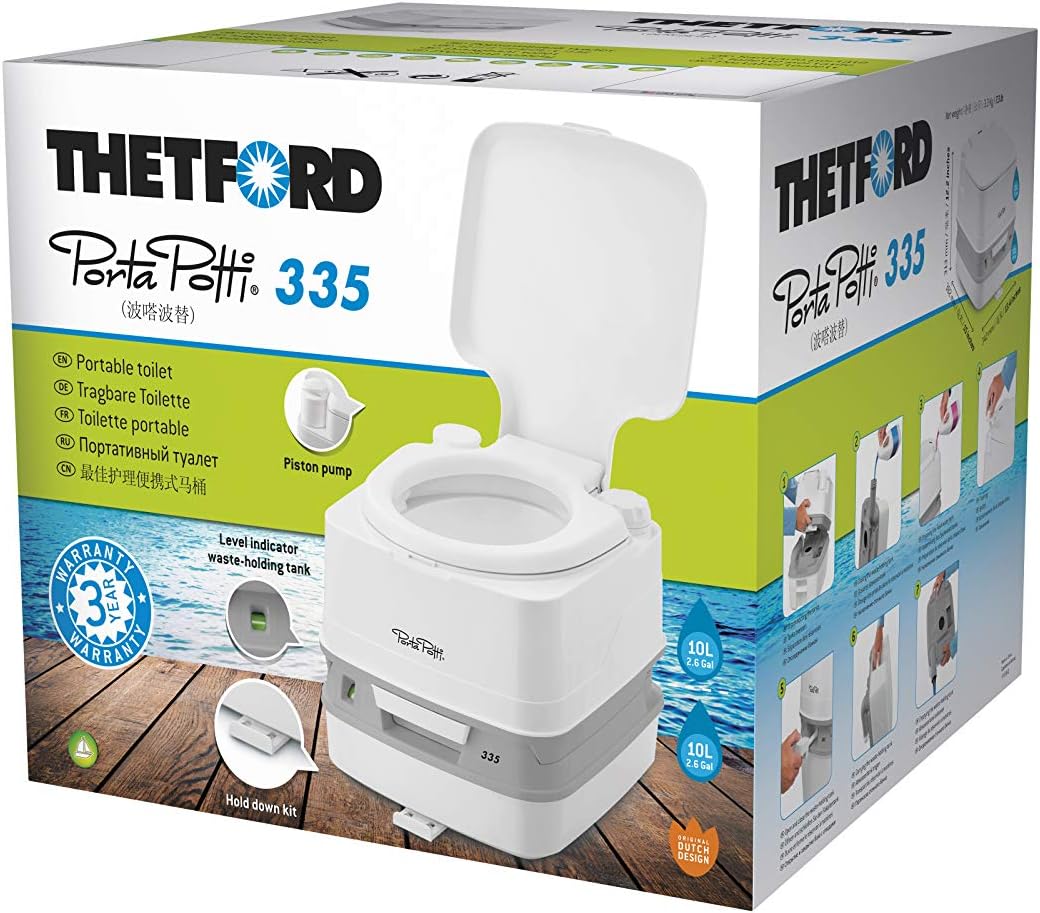 Thetford 92828 Porta Potti 335 Qube Tragbare Toiletten, weiss 313 x 342 x 382 mm Porta Potti 335 Sin