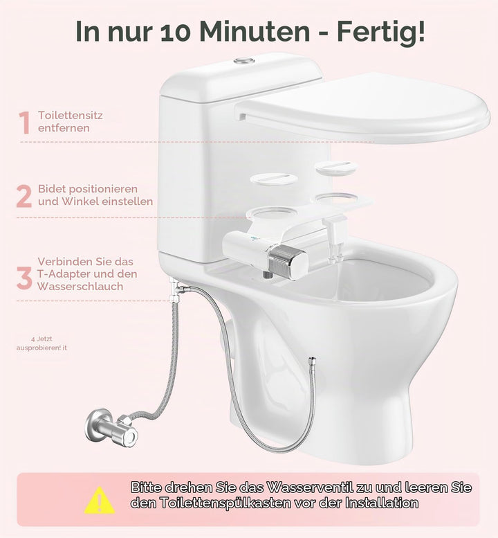 Ultra Slim Bidet Befestigung, Posterior&amp;Feminine Wasch-(einziehbare Doppeldüsen), Nicht-elektrische
