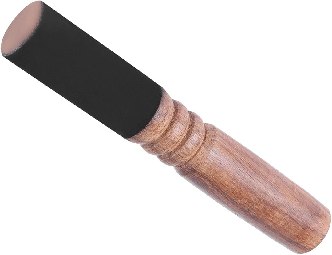 Holz Klangschale Schläger, Tibetische Klangschale Malle, Handgeschnitzt in Nepal, Lederumwickelter S
