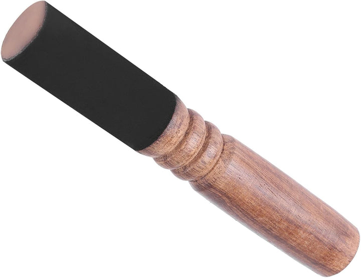 Holz Klangschale Schläger, Tibetische Klangschale Malle, Handgeschnitzt in Nepal, Lederumwickelter S