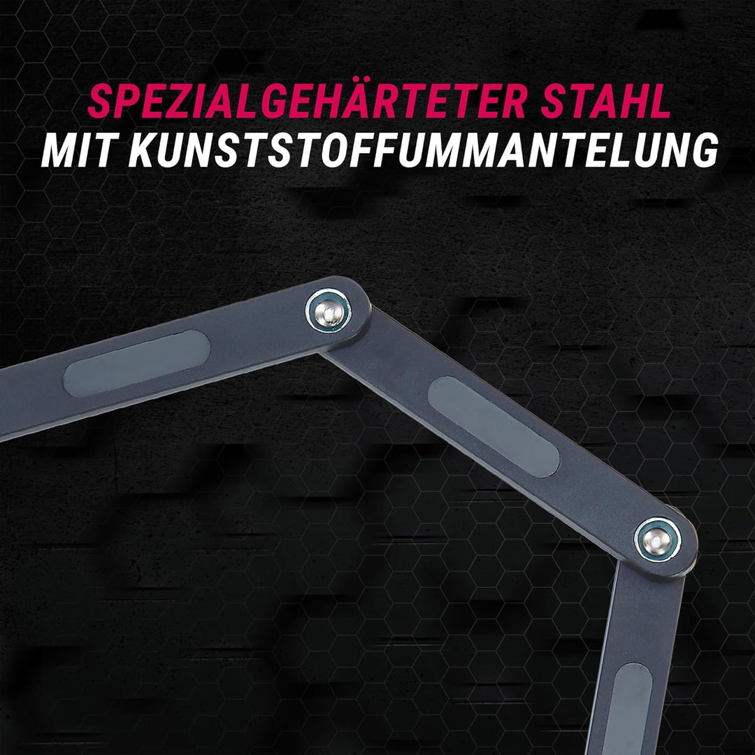 Prophete Faltschloss mit Fingerabdruck, inkl. Schlosshalter - Fahrradschloss mit hohen Manipulations