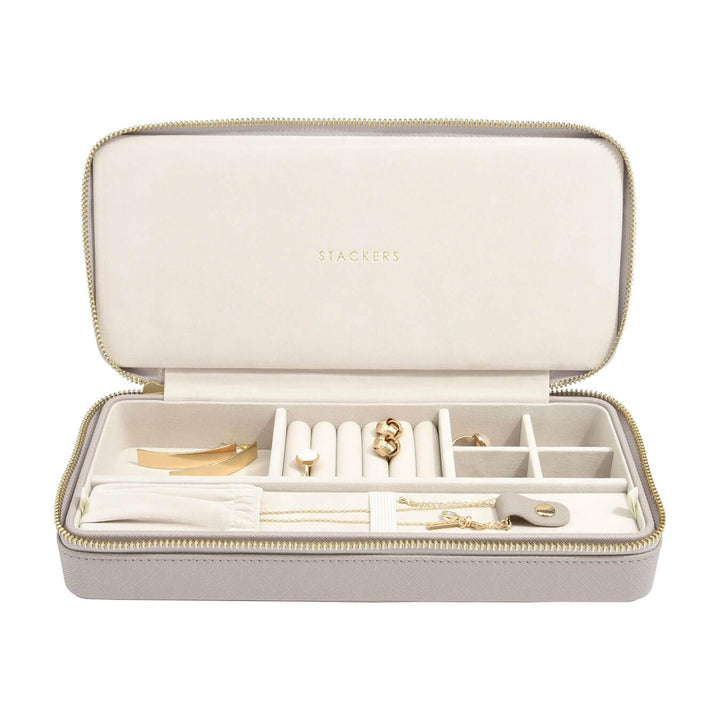 Stackers Taupe Sleek Necklace Travel Jewellery Box, Taupe